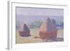 The Haystacks, or the End of the Summer, at Giverny, 1891-Claude Monet-Framed Giclee Print