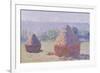 The Haystacks, or the End of the Summer, at Giverny, 1891-Claude Monet-Framed Giclee Print