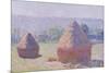 The Haystacks, or the End of the Summer, at Giverny, 1891-Claude Monet-Mounted Giclee Print