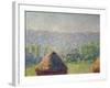 The Haystacks Or, the End of the Summer, at Giverny, 1891-Claude Monet-Framed Giclee Print