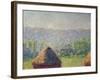 The Haystacks Or, the End of the Summer, at Giverny, 1891-Claude Monet-Framed Giclee Print