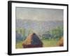 The Haystacks Or, the End of the Summer, at Giverny, 1891-Claude Monet-Framed Giclee Print