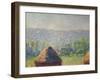 The Haystacks Or, the End of the Summer, at Giverny, 1891-Claude Monet-Framed Giclee Print