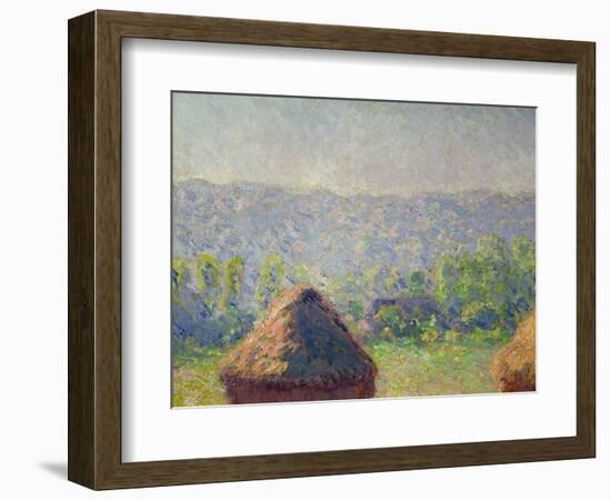 The Haystacks Or, the End of the Summer, at Giverny, 1891-Claude Monet-Framed Giclee Print