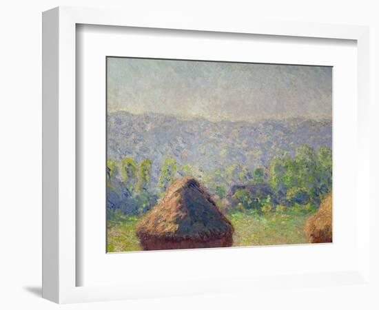 The Haystacks Or, the End of the Summer, at Giverny, 1891-Claude Monet-Framed Giclee Print