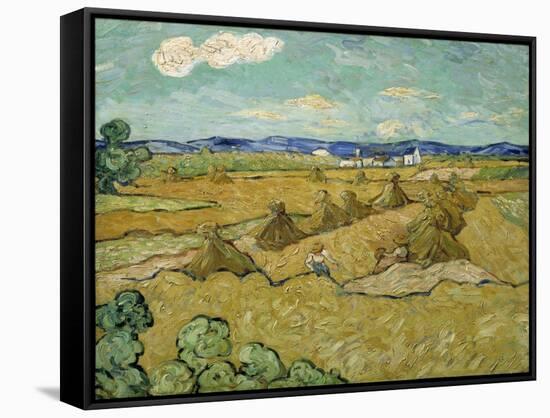 The Haystacks-Vincent van Gogh-Framed Stretched Canvas