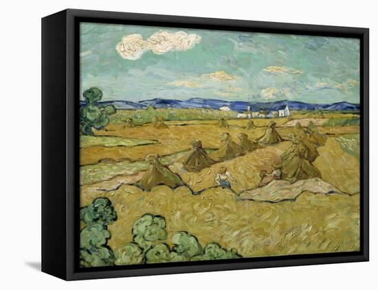 The Haystacks-Vincent van Gogh-Framed Stretched Canvas