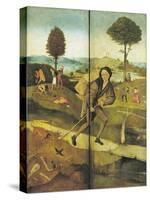 The Haywain, with Panels Closed Showing Everyman Walking the Path of Life-Hieronymus Bosch-Stretched Canvas