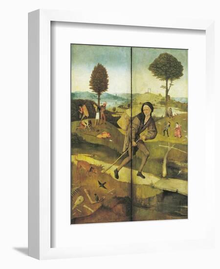 The Haywain, with Panels Closed Showing Everyman Walking the Path of Life-Hieronymus Bosch-Framed Giclee Print