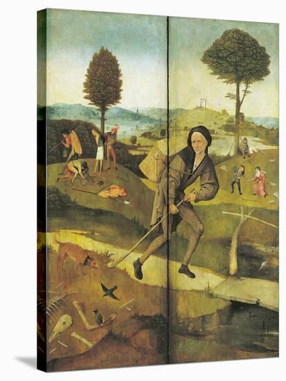 The Haywain, with Panels Closed Showing Everyman Walking the Path of Life-Hieronymus Bosch-Stretched Canvas