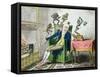 The Head Ache, Satirical Cartoon-George Cruikshank-Framed Stretched Canvas