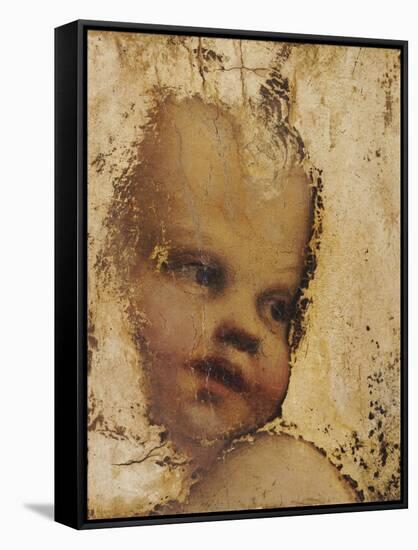 The Head of a Child, a Fragment-Correggio-Framed Stretched Canvas