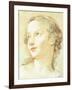 The Head of a Girl Looking to the Left-Charles Joseph Natoire-Framed Giclee Print