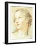 The Head of a Girl Looking to the Left-Charles Joseph Natoire-Framed Giclee Print