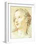 The Head of a Girl Looking to the Left-Charles Joseph Natoire-Framed Giclee Print