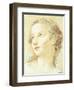 The Head of a Girl Looking to the Left-Charles Joseph Natoire-Framed Giclee Print