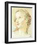 The Head of a Girl Looking to the Left-Charles Joseph Natoire-Framed Giclee Print