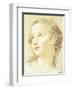 The Head of a Girl Looking to the Left-Charles Joseph Natoire-Framed Giclee Print