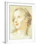 The Head of a Girl Looking to the Left-Charles Joseph Natoire-Framed Giclee Print