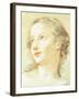 The Head of a Girl Looking to the Left-Charles Joseph Natoire-Framed Giclee Print