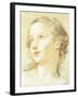 The Head of a Girl Looking to the Left-Charles Joseph Natoire-Framed Giclee Print