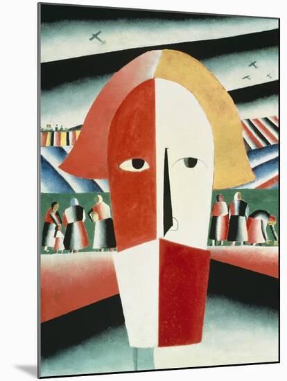 The Head of a Peasant, 1928-30-Kasimir Malevich-Mounted Giclee Print