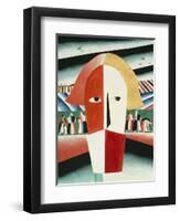 The Head of a Peasant, 1928-30-Kasimir Malevich-Framed Premium Giclee Print