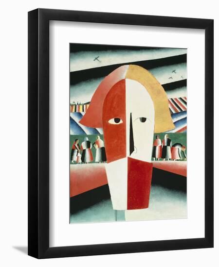 The Head of a Peasant, 1928-30-Kasimir Malevich-Framed Premium Giclee Print