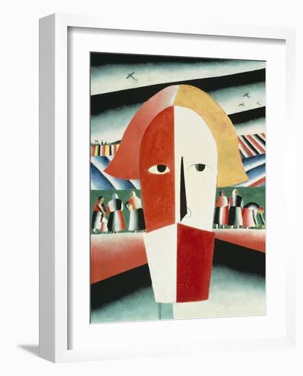 The Head of a Peasant, 1928-30-Kasimir Malevich-Framed Giclee Print