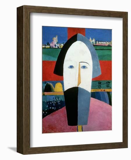 The Head of a Peasant, c.1929-32-Kasimir Malevich-Framed Giclee Print