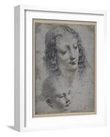 The Head of a Woman and the Head of a Baby-Leonardo da Vinci-Framed Giclee Print