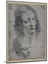 The Head of a Woman and the Head of a Baby-Leonardo da Vinci-Mounted Giclee Print