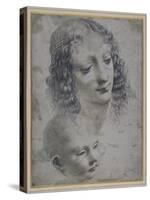 The Head of a Woman and the Head of a Baby-Leonardo da Vinci-Stretched Canvas