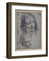 The Head of a Woman and the Head of a Baby-Leonardo da Vinci-Framed Giclee Print