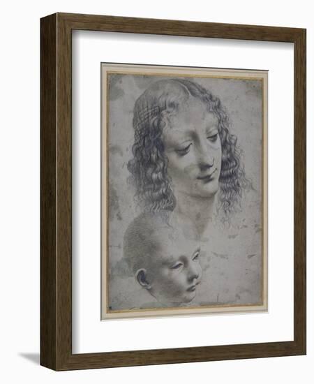 The Head of a Woman and the Head of a Baby-Leonardo da Vinci-Framed Giclee Print