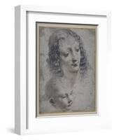 The Head of a Woman and the Head of a Baby-Leonardo da Vinci-Framed Giclee Print