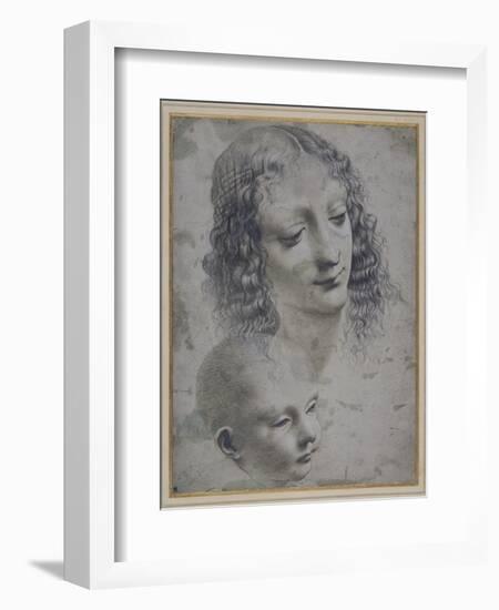 The Head of a Woman and the Head of a Baby-Leonardo da Vinci-Framed Giclee Print