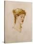 The Head of a Woman-Edward Burne-Jones-Stretched Canvas