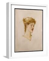 The Head of a Woman-Edward Burne-Jones-Framed Giclee Print