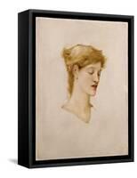 The Head of a Woman-Edward Burne-Jones-Framed Stretched Canvas