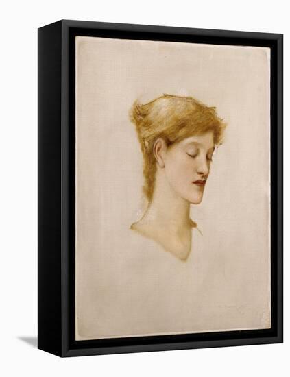The Head of a Woman-Edward Burne-Jones-Framed Stretched Canvas