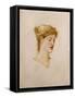 The Head of a Woman-Edward Burne-Jones-Framed Stretched Canvas