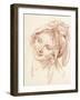 The Head of a Young Girl Inclined to the Left-Jean-Baptiste Greuze-Framed Giclee Print