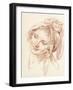 The Head of a Young Girl Inclined to the Left-Jean-Baptiste Greuze-Framed Giclee Print