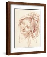 The Head of a Young Girl Inclined to the Left-Jean-Baptiste Greuze-Framed Giclee Print