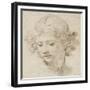 The Head of an Angel, Looking Down to the Left-Pietro da Cortona-Framed Giclee Print