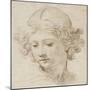 The Head of an Angel, Looking Down to the Left-Pietro da Cortona-Mounted Giclee Print