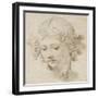 The Head of an Angel, Looking Down to the Left-Pietro da Cortona-Framed Giclee Print