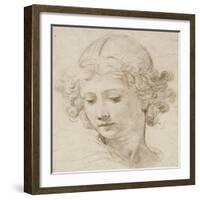 The Head of an Angel, Looking Down to the Left-Pietro da Cortona-Framed Giclee Print