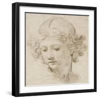 The Head of an Angel, Looking Down to the Left-Pietro da Cortona-Framed Giclee Print